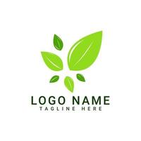 Modern Green Leaves Eco Friendly Logo Symbol Template vector