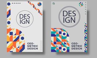 Modern abstract geometric colorful cover set vector