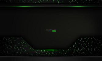Modern luxury black green background with shining elements and particles vector