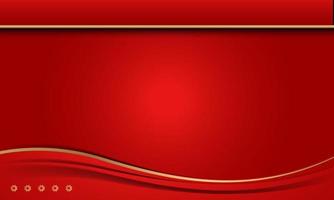 Luxury red layer background with gold line decoration wave vector