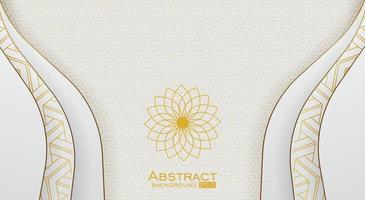 Abstract white background with gold textured patterns and lines vector