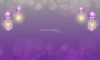 Pink islamic background with sparkling lights vector