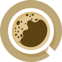 flaches design der draufsicht tasse kaffee latte png