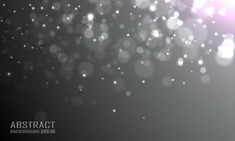 Black bokeh background with shining particles vector