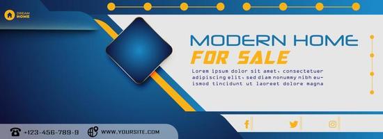 Modern home sale social media template vector