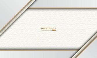 Abstract white background with gold textured patterns and lines vector