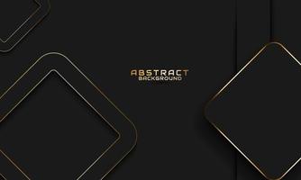 Abstract background with gold shapes on black theme vector