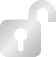 Silver Open Padlock Icon png