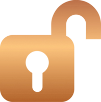 Bronze Open Padlock Icon png