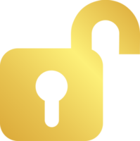 Gold Open Padlock Icon png