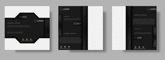 Luxury black template for social media and web vector