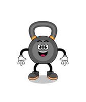 kettlebell cartoon with surprised gesture vector