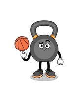 kettlebell illustration as a basketball player vector