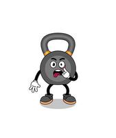 Character Illustration of kettlebell with tongue sticking out vector