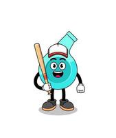 whistle mascot cartoon as a baseball player vector