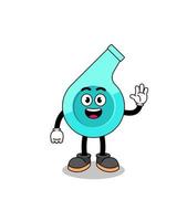 whistle cartoon doing wave hand gesture vector