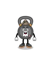 Character cartoon of kettlebell as a veteran vector