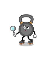 Mascot of kettlebell searching vector