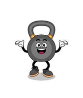 kettlebell cartoon searching with happy gesture vector