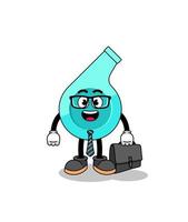 whistle mascot as a businessman vector