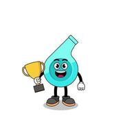 Cartoon mascot of whistle holding a trophy vector