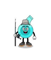 Mascot Illustration of whistle fisherman vector