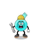 Character Illustration of whistle with 404 error vector