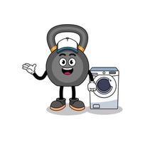 kettlebell illustration as a laundry man vector