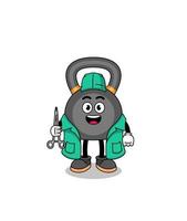 Illustration of kettlebell mascot as a surgeon vector