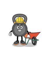 kettlebell cartoon as a contractor vector