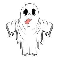 cute ghost cartoon illustration vector