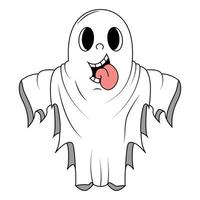 cute ghost cartoon illustration vector