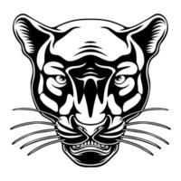 vector illustration Panther head with cool and relaxed pose black and white design