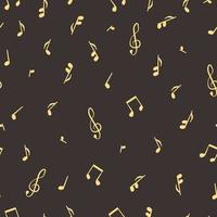 Notes on a dark background. Vector illustration, seamless pattern