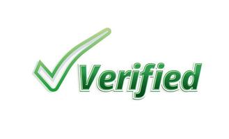 green Verified Logo badge with check list icon vector