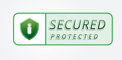 green secured verified logo shield with checklist lock and star isolated badge illustration vector