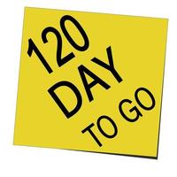 120 day to go label vector illustration