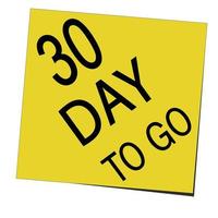 30 day to go label vector illustration