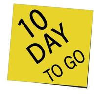 10 day to go label vector illustration