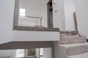 interior of construction site with white drywall photo