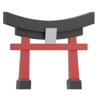 icono japonés torii, ilustración 3d png