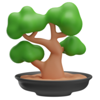 ícone japonês de bonsai, ilustração 3d png