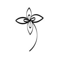 Floral Art.  flower drawing with line-art. vector