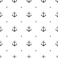 Seamless pattern with icons of anchors on a white background vector