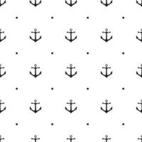 Seamless pattern with icons of anchors on a white background vector