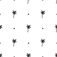 Seamless pattern of small black palm trees on a white background vector
