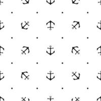 Seamless pattern with icons of anchors on a white background vector