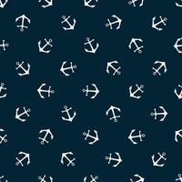 Seamless pattern with icons of anchors on a blue background vector
