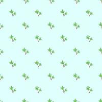 Seamless pattern with icons of palm trees isolated on green background vector