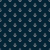 Seamless pattern with icons of anchors on a blue background vector